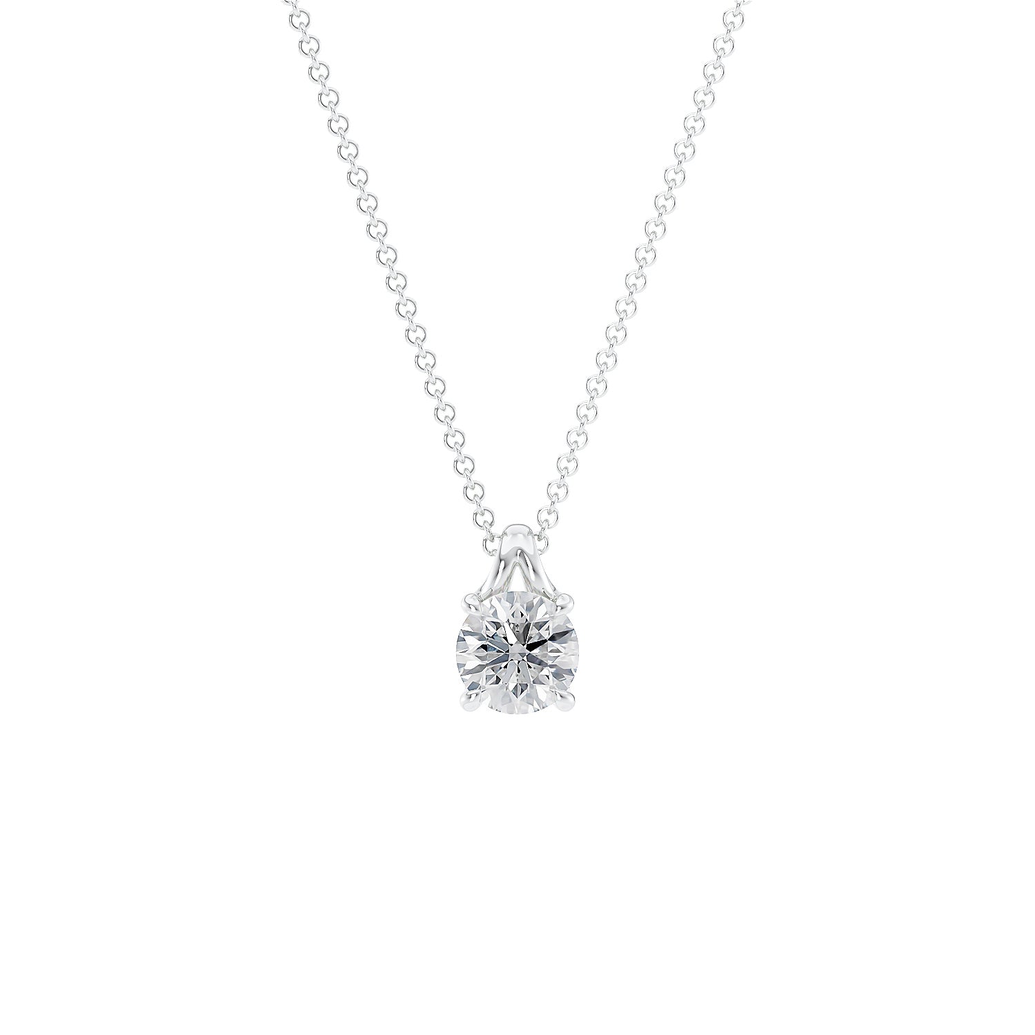 1 carat natural diamond pendant white gold.