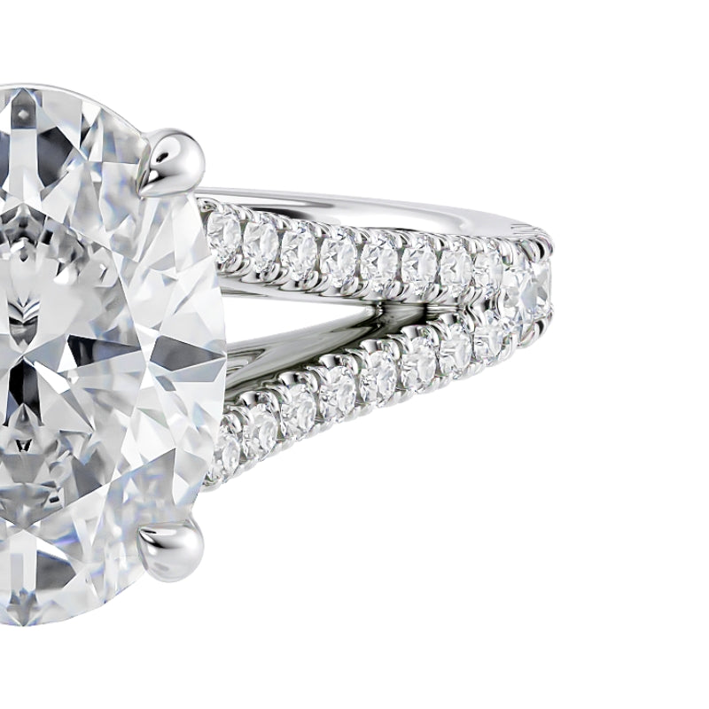 1 carat lab grown oval diamond solitaire engagement ring.