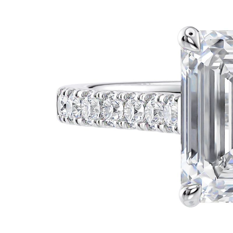 D colour emerald cut diamond ring platinum.