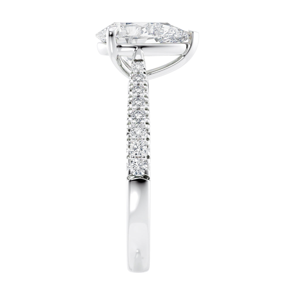 Pear cut diamond engagement ring mcguire diamonds