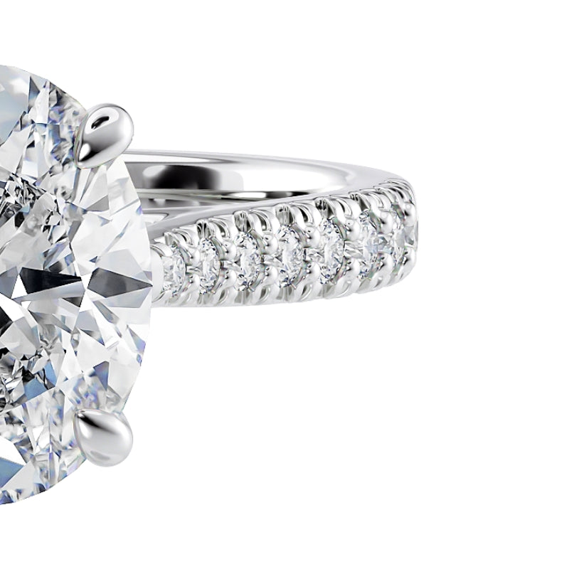 1 carat lab created oval diamond solitaire engagement ring.