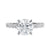 Natural vintage style solitaire engagement ring white gold front view.