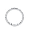 18ct white gold diamond set wedding band side view.