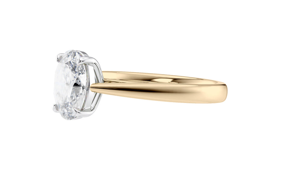 Oval Solitaire Tapered Band Diamond Engagement Ring