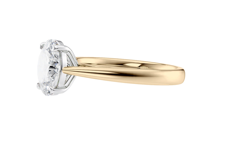 Oval Solitaire Tapered Band Diamond Engagement Ring