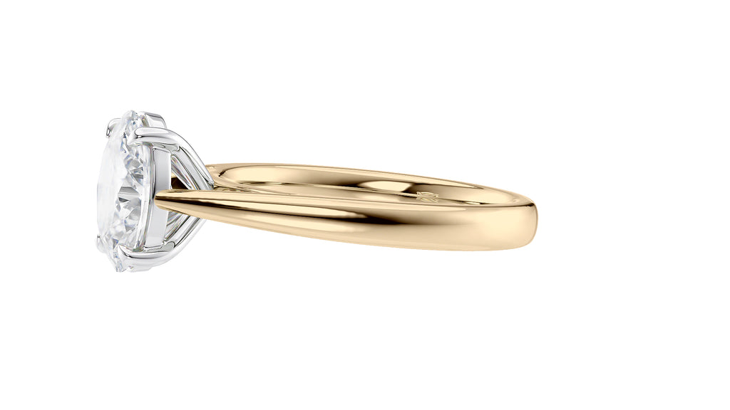 Oval Solitaire Tapered Band Diamond Engagement Ring