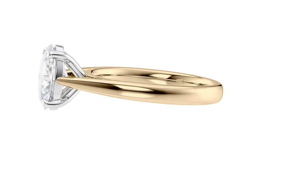 Oval Solitaire Tapered Band Diamond Engagement Ring