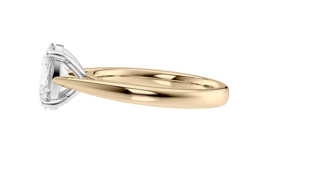 Oval Solitaire Tapered Band Diamond Engagement Ring