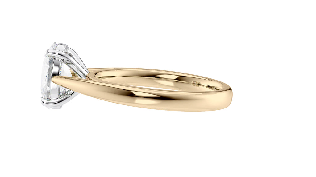 Oval Solitaire Tapered Band Diamond Engagement Ring