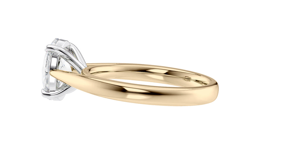 Oval Solitaire Tapered Band Diamond Engagement Ring