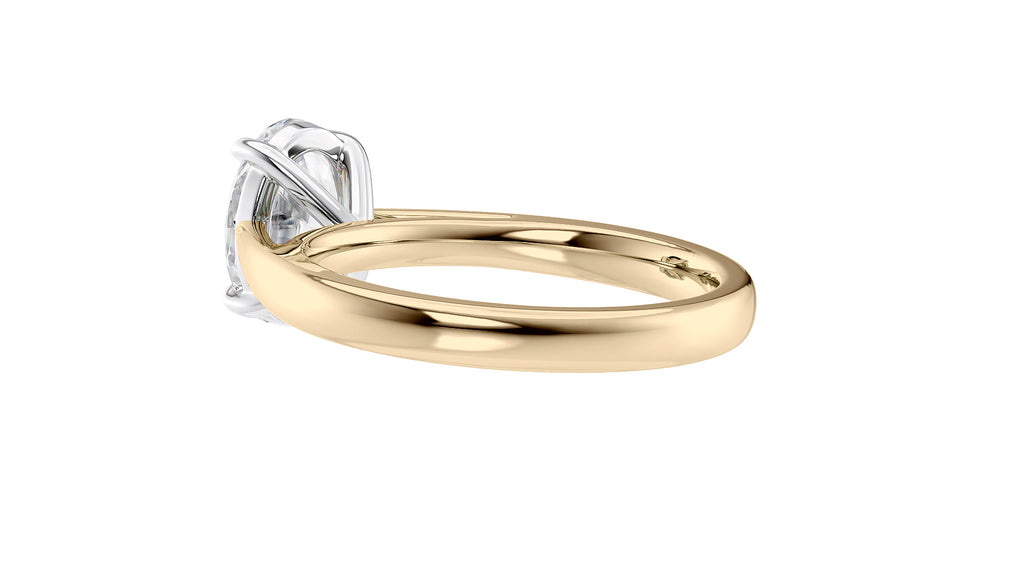 Oval Solitaire Tapered Band Diamond Engagement Ring
