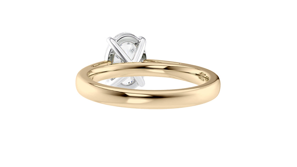 Oval Solitaire Tapered Band Diamond Engagement Ring