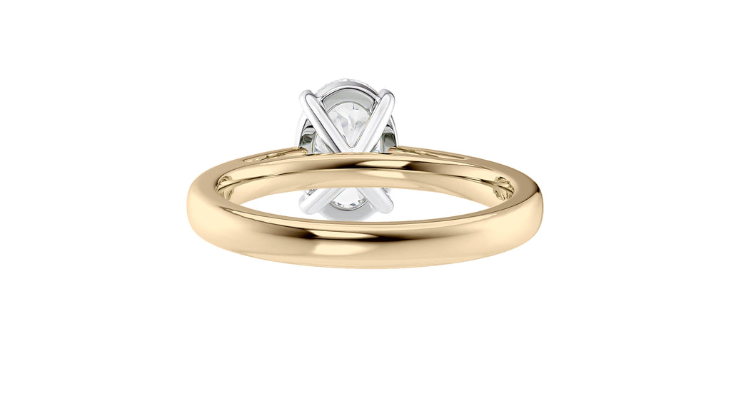Oval Solitaire Tapered Band Diamond Engagement Ring