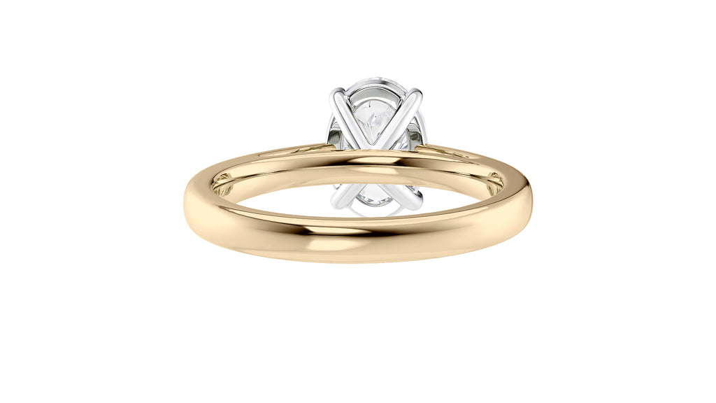 Oval Solitaire Tapered Band Diamond Engagement Ring