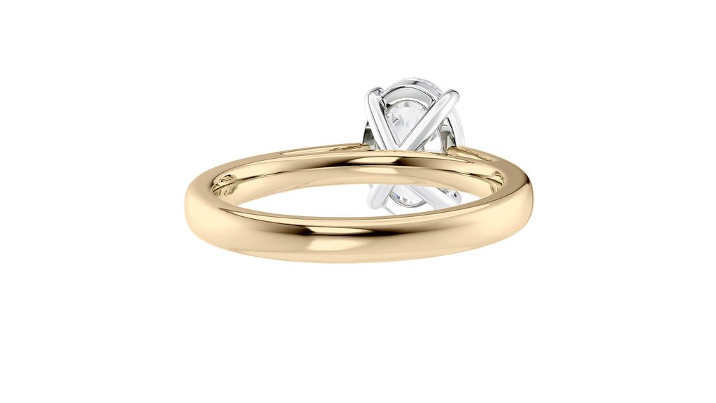 Oval Solitaire Tapered Band Diamond Engagement Ring