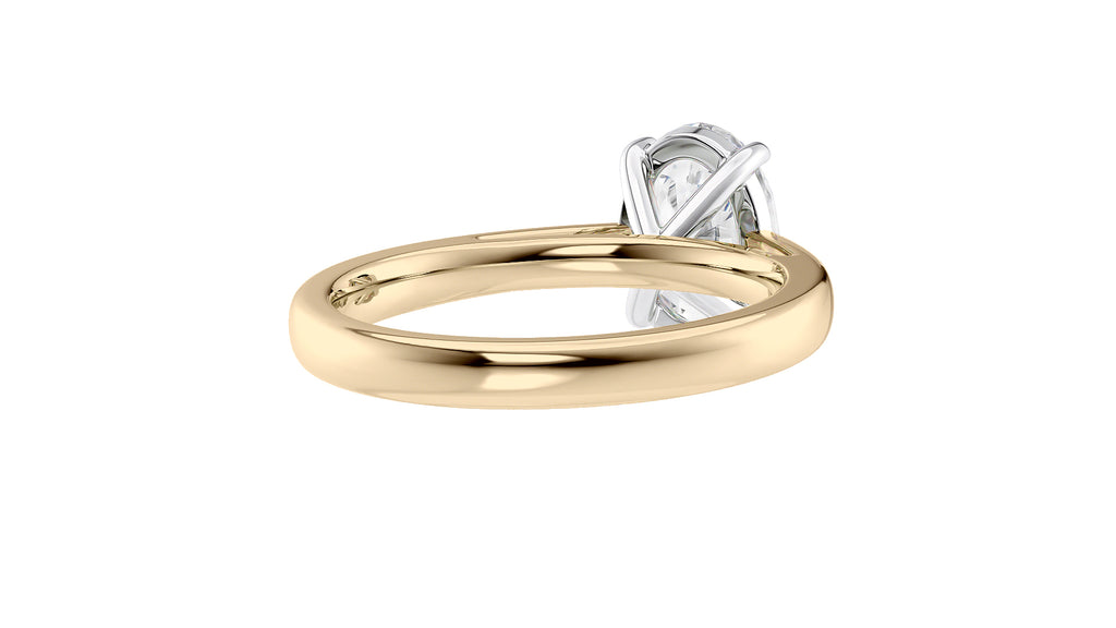 Oval Solitaire Tapered Band Diamond Engagement Ring