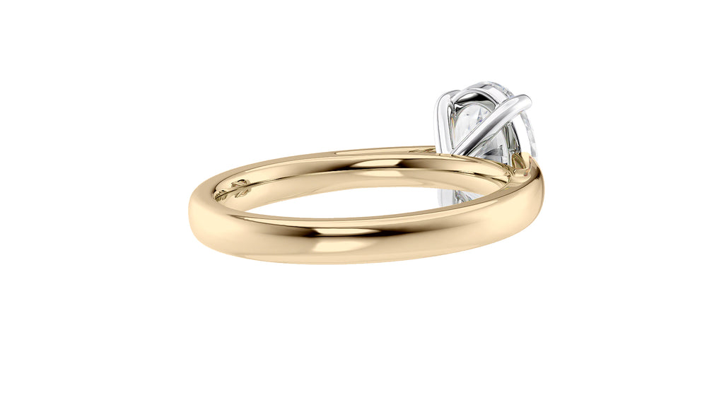 Oval Solitaire Tapered Band Diamond Engagement Ring