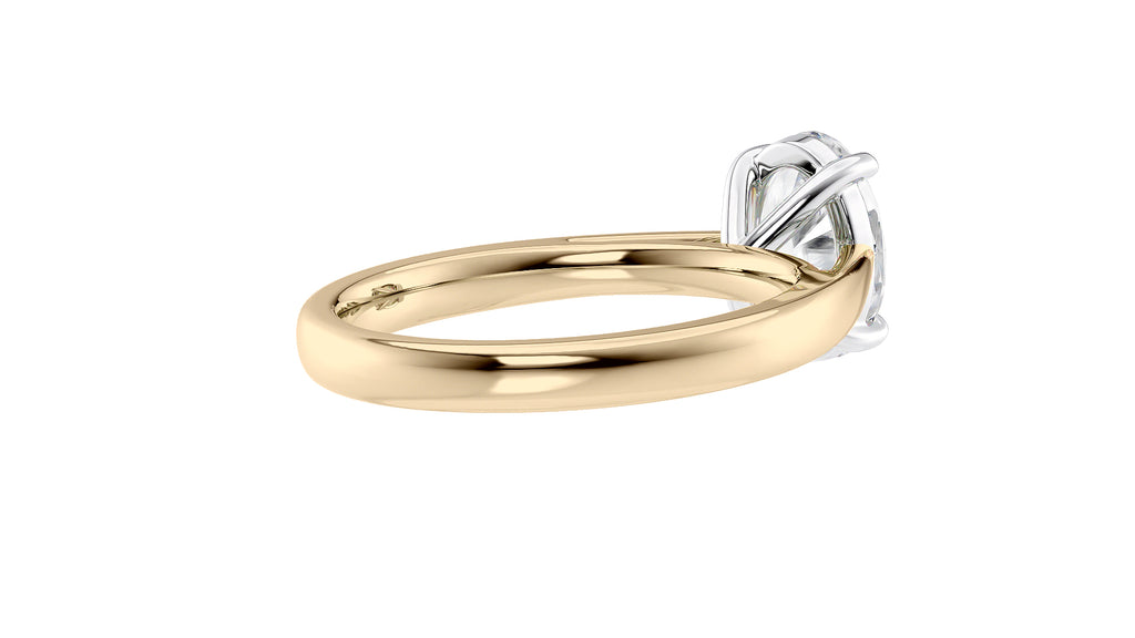 Oval Solitaire Tapered Band Diamond Engagement Ring