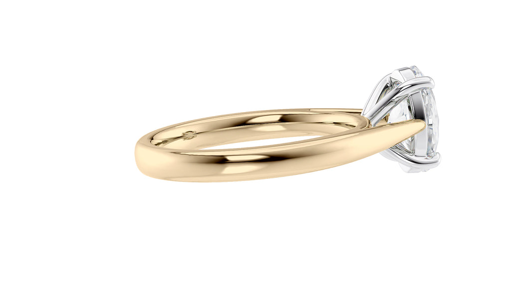 Oval Solitaire Tapered Band Diamond Engagement Ring