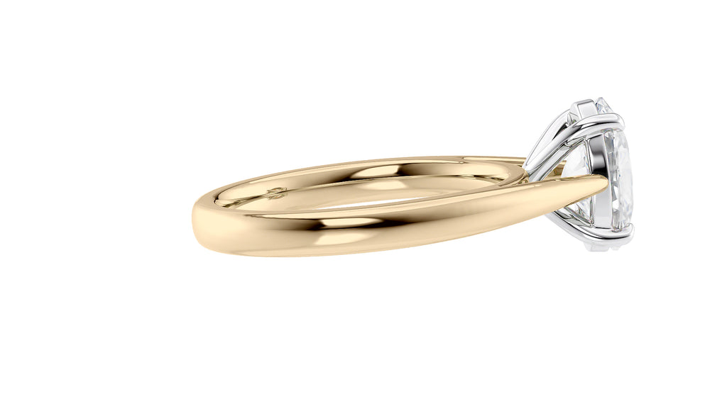 Oval Solitaire Tapered Band Diamond Engagement Ring