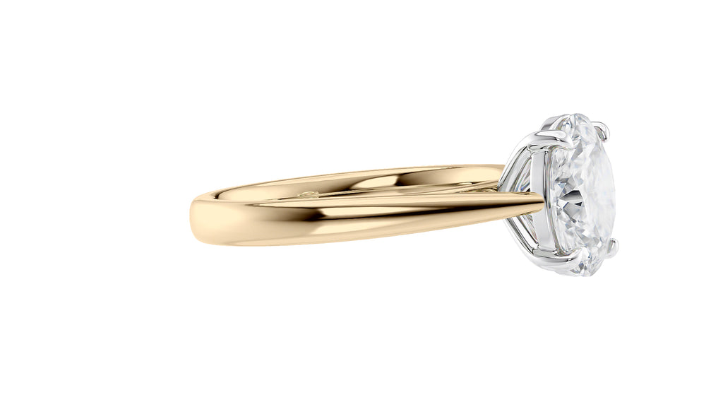 Oval Solitaire Tapered Band Diamond Engagement Ring