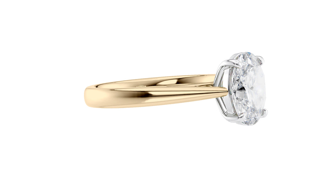 Oval Solitaire Tapered Band Diamond Engagement Ring