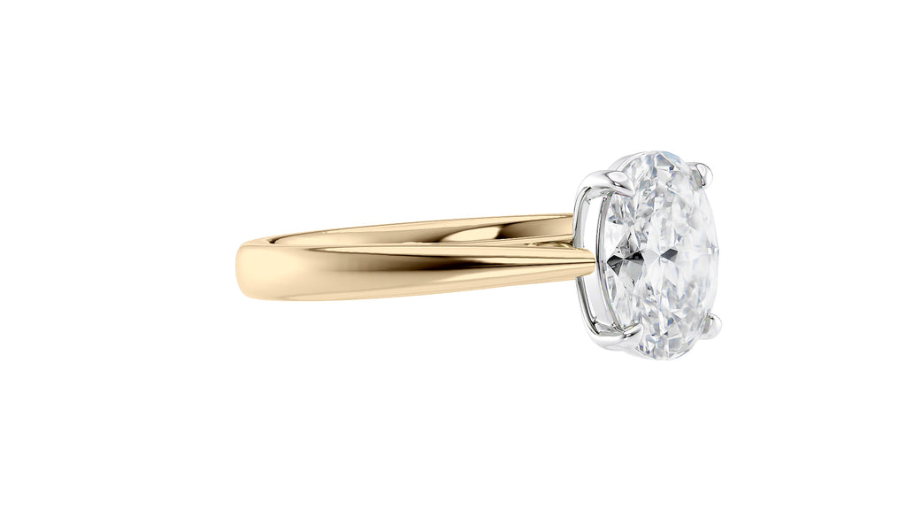 Oval Solitaire Tapered Band Diamond Engagement Ring