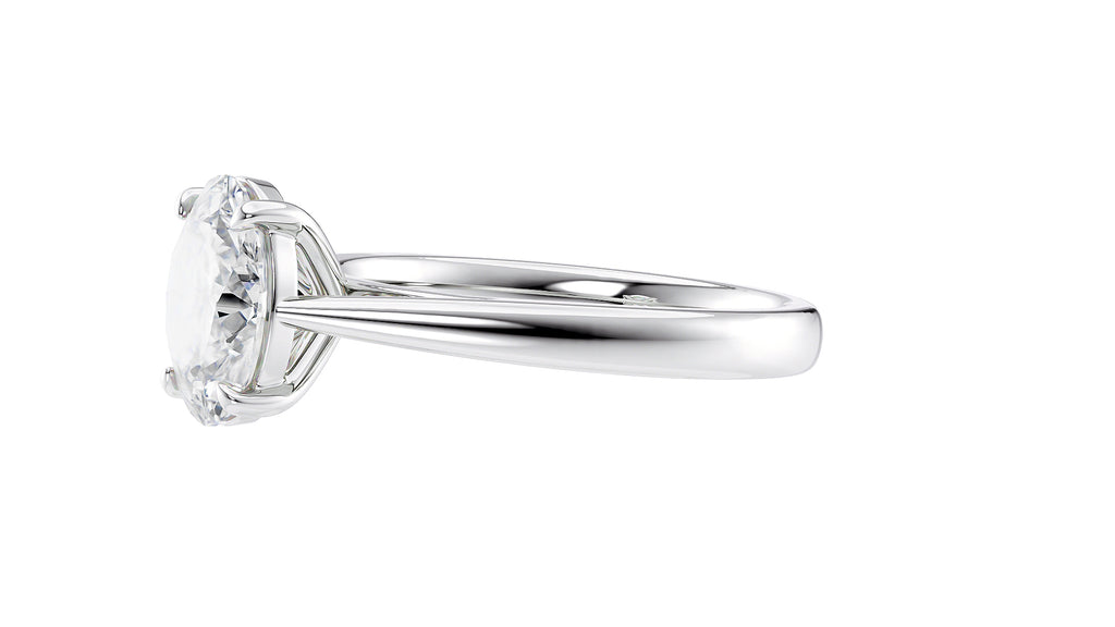 Oval Solitaire Tapered Band Diamond Engagement Ring