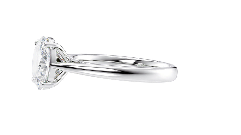 Oval Solitaire Tapered Band Diamond Engagement Ring