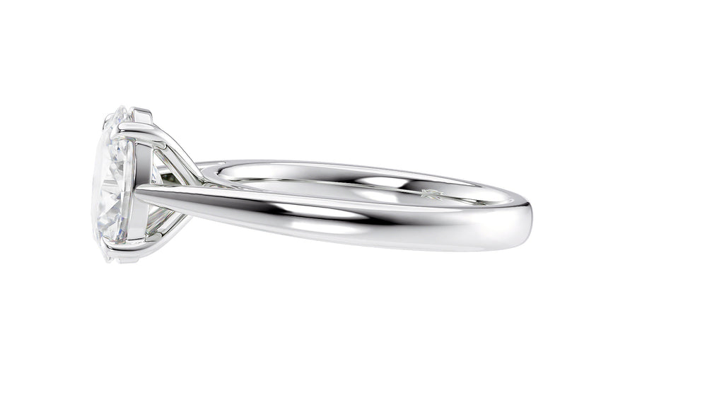 Oval Solitaire Tapered Band Diamond Engagement Ring