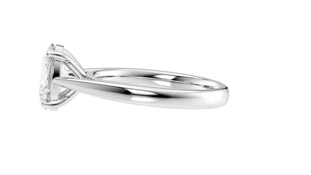 Oval Solitaire Tapered Band Diamond Engagement Ring