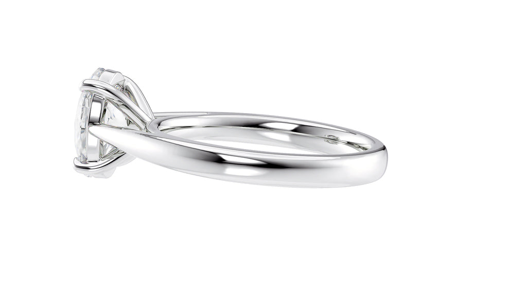 Oval Solitaire Tapered Band Diamond Engagement Ring