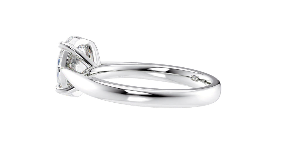Oval Solitaire Tapered Band Diamond Engagement Ring
