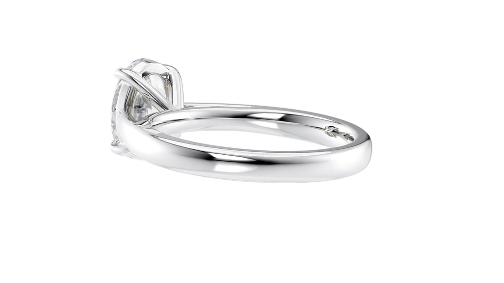 Oval Solitaire Tapered Band Diamond Engagement Ring