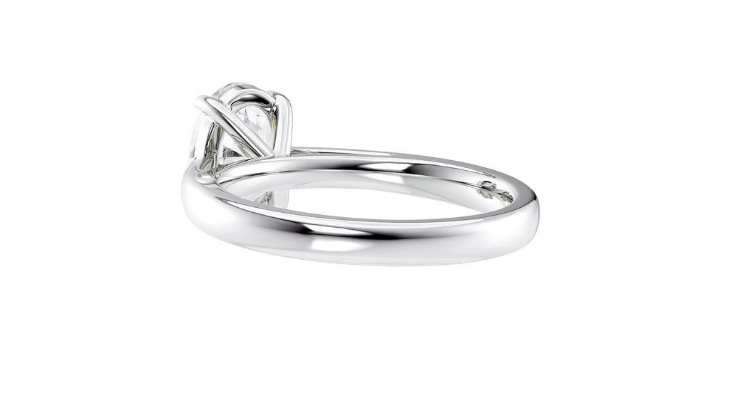 Oval Solitaire Tapered Band Diamond Engagement Ring