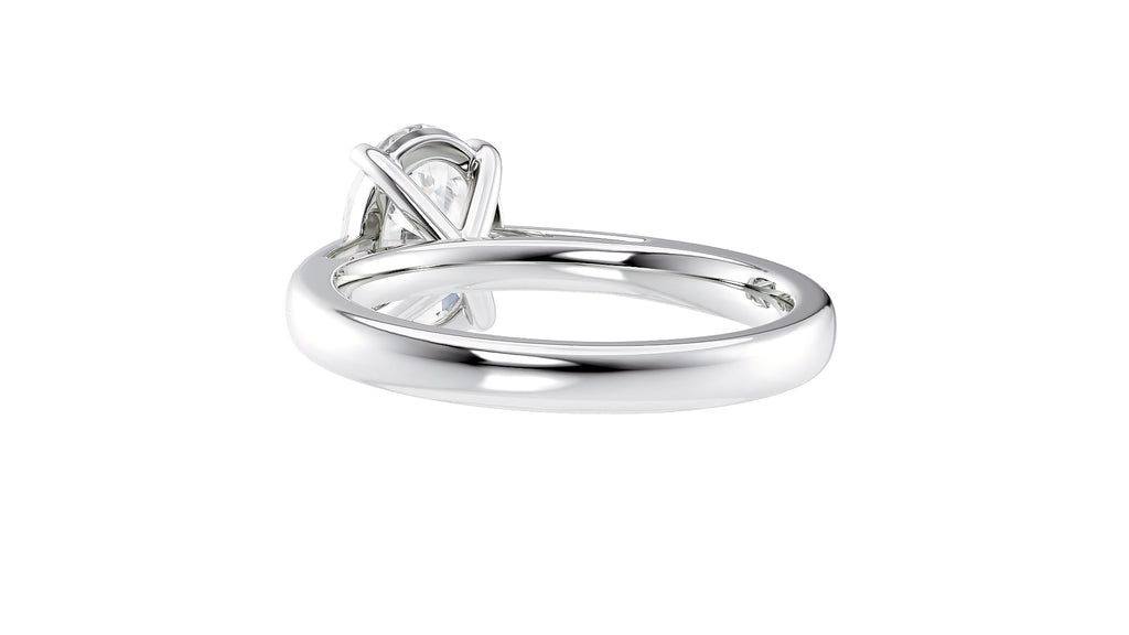 Oval Solitaire Tapered Band Diamond Engagement Ring