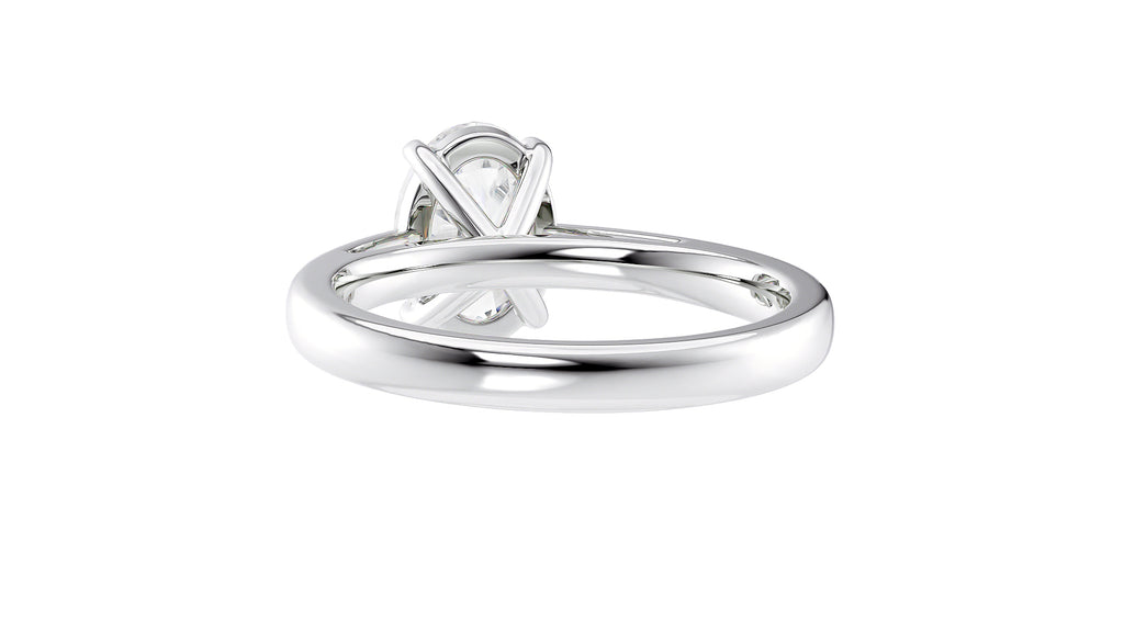 Oval Solitaire Tapered Band Diamond Engagement Ring