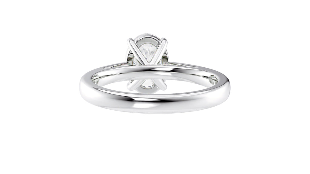 Oval Solitaire Tapered Band Diamond Engagement Ring