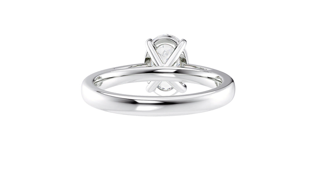 Oval Solitaire Tapered Band Diamond Engagement Ring