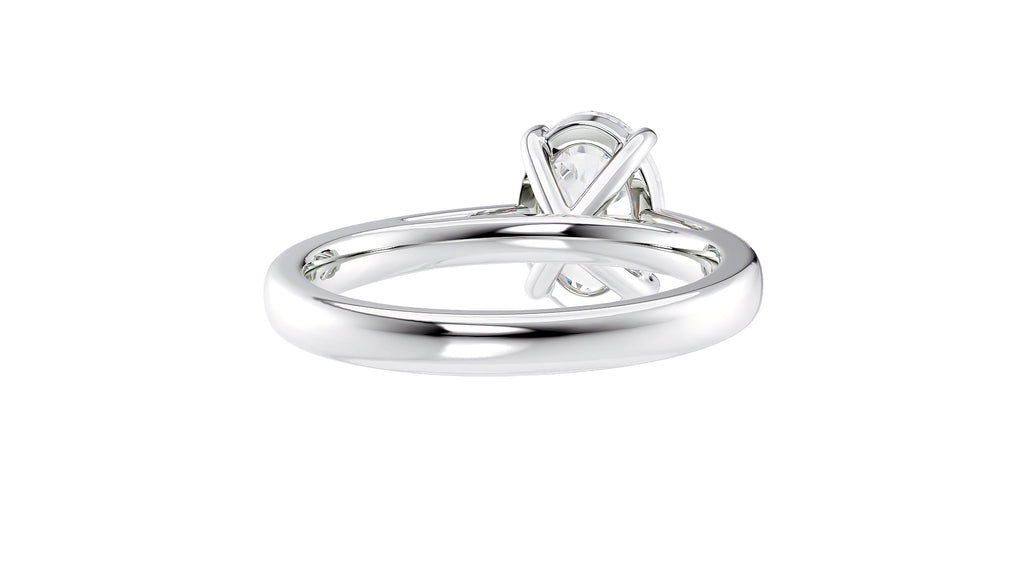 Oval Solitaire Tapered Band Diamond Engagement Ring