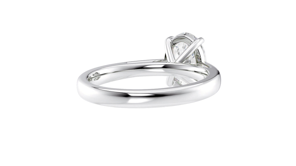 Oval Solitaire Tapered Band Diamond Engagement Ring