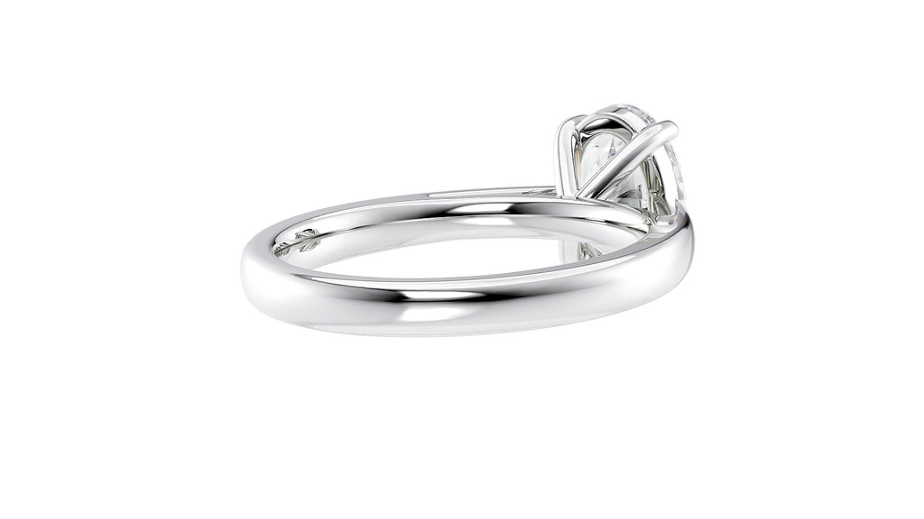 Oval Solitaire Tapered Band Diamond Engagement Ring