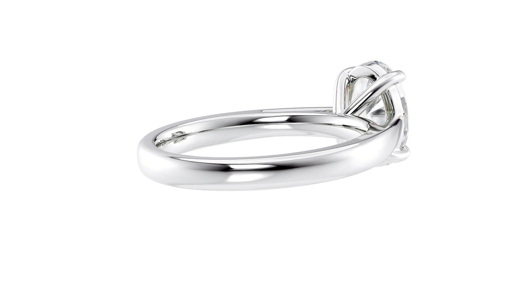 Oval Solitaire Tapered Band Diamond Engagement Ring