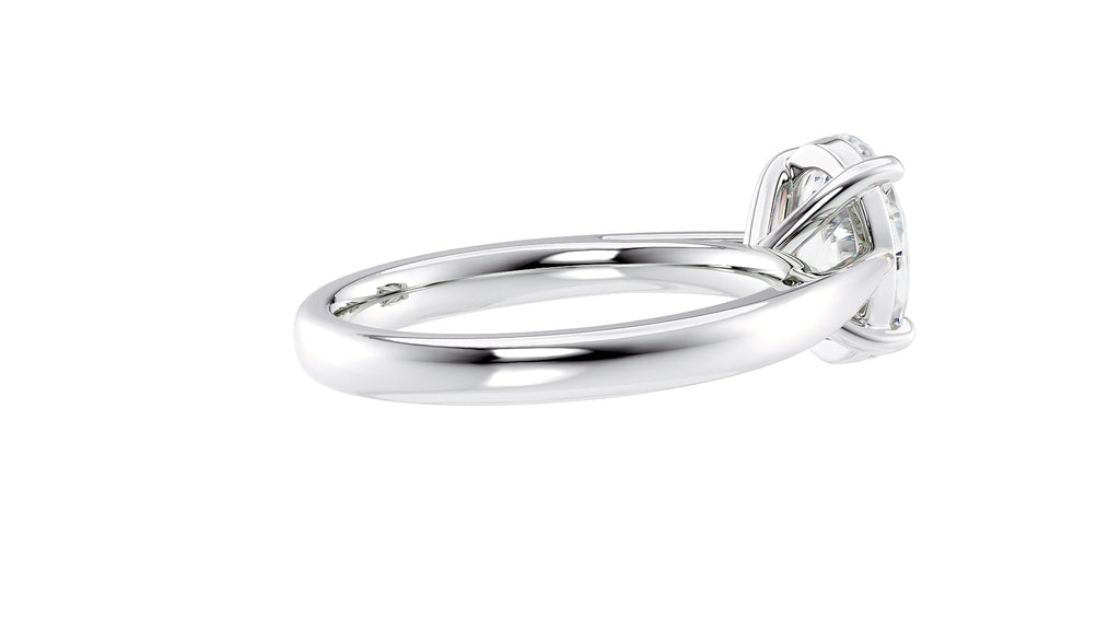 Oval Solitaire Tapered Band Diamond Engagement Ring