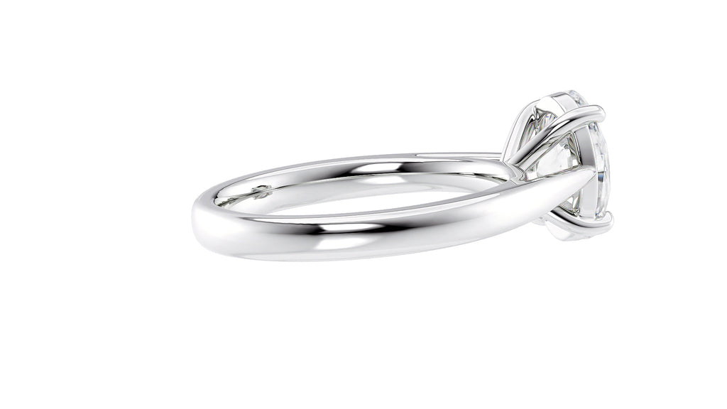 Oval Solitaire Tapered Band Diamond Engagement Ring