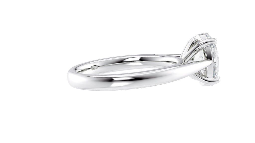 Oval Solitaire Tapered Band Diamond Engagement Ring