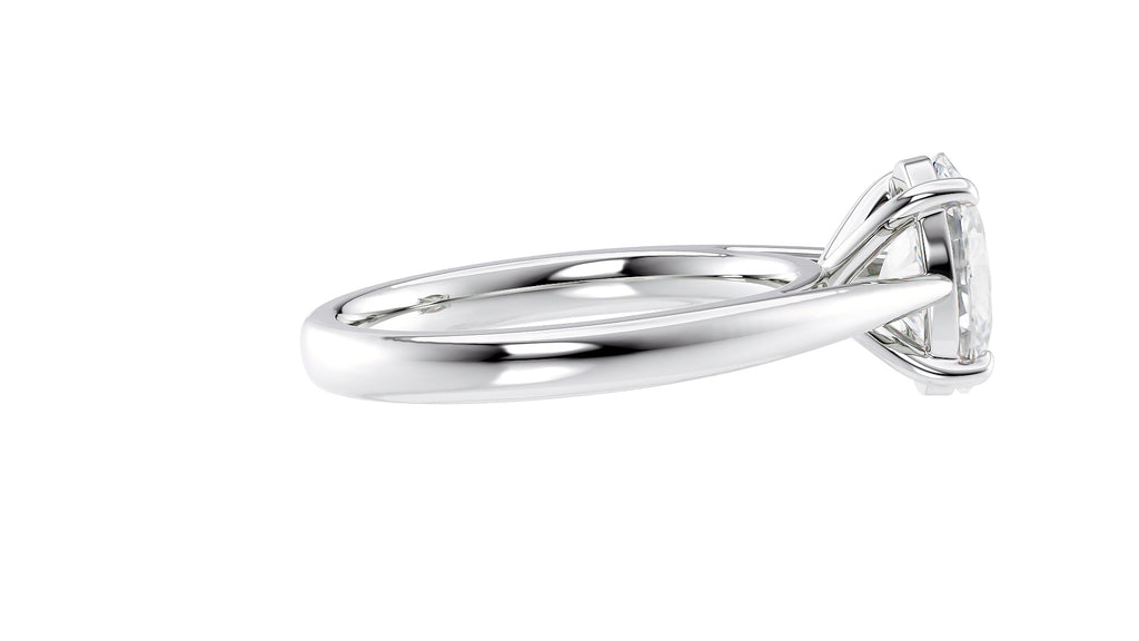 Oval Solitaire Tapered Band Diamond Engagement Ring