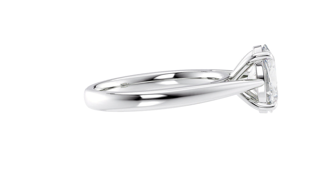 Oval Solitaire Tapered Band Diamond Engagement Ring