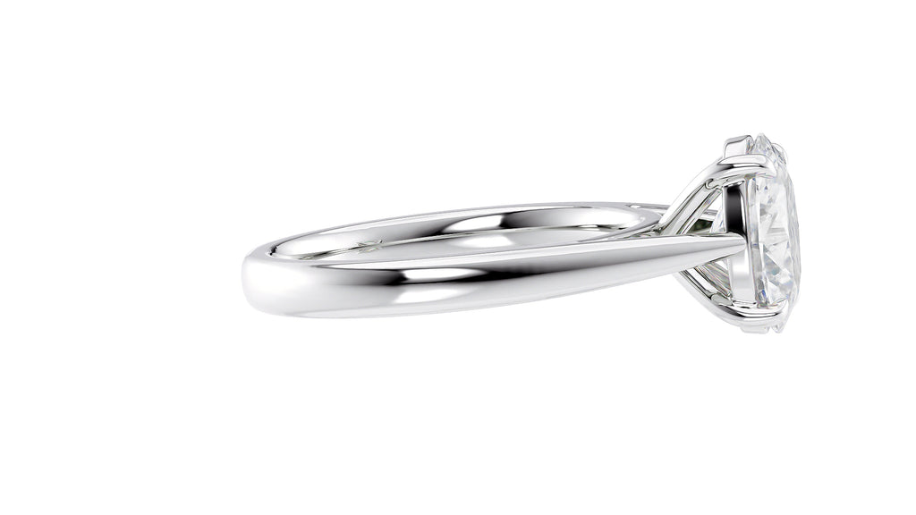 Oval Solitaire Tapered Band Diamond Engagement Ring