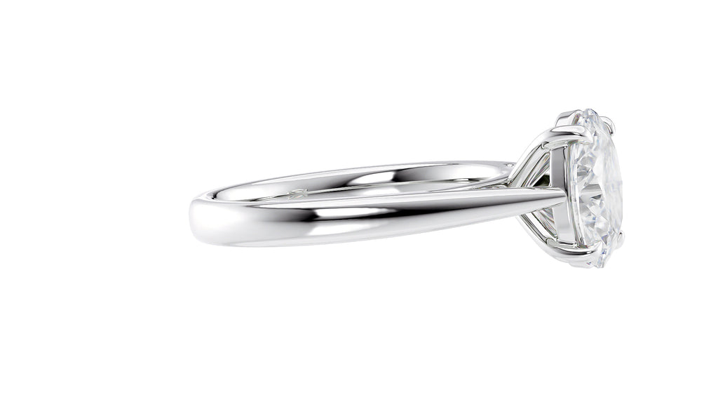 Oval Solitaire Tapered Band Diamond Engagement Ring